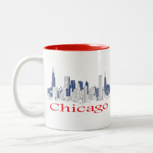 Chicago-Skyline Two-Tone Coffee Mug