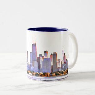 Chicago Skyline Two-Tone Coffee Mug