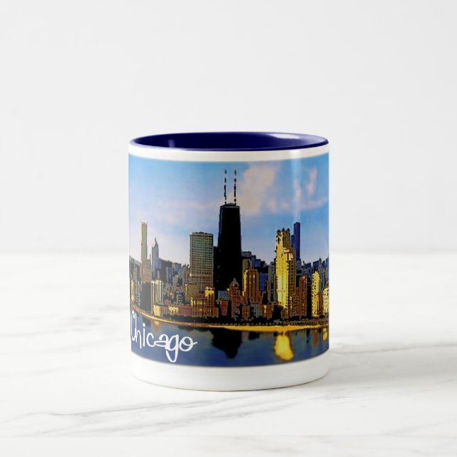 Chicago Skyline Two-Tone Coffee Mug (Center)