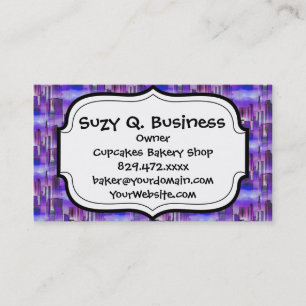 Chicago Skyline Urban Art in Purple and Blue Business Card