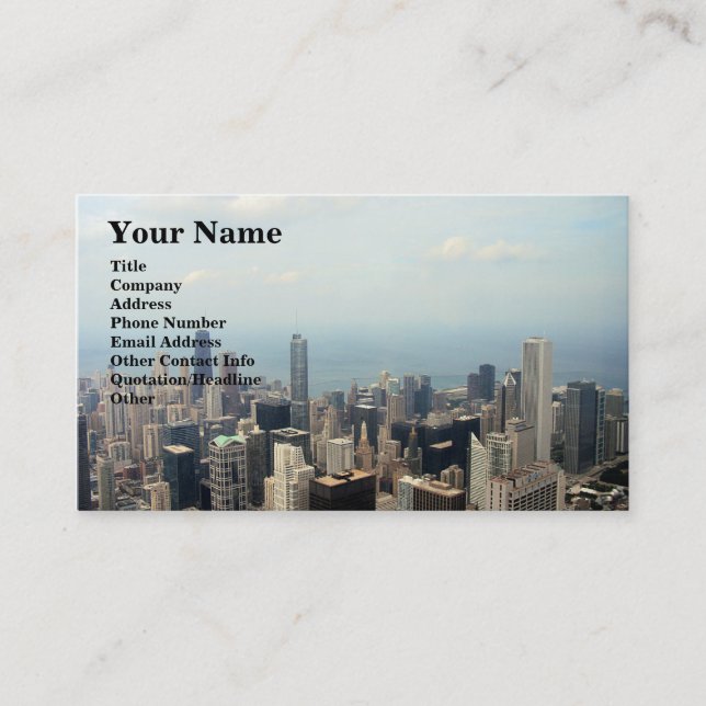 Chicago Skyline View From Willis Tower Business Card (Front)