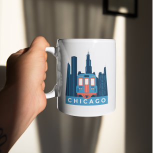 Chicago Skyline Vintage Travel Coffee Mug