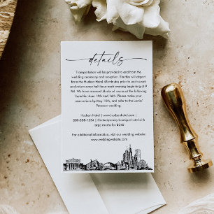 Chicago Skyline Wedding Details Card, 3.5x5 Enclosure Card
