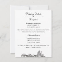 Chicago Skyline Wedding Details For Invitation