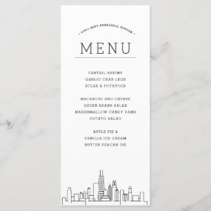 Chicago Skyline   Wedding Event Dinner Menu