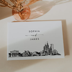 Chicago Skyline Wedding Guest Book