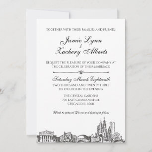 Chicago Skyline Wedding Invitation