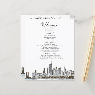 Chicago Skyline Wedding Program