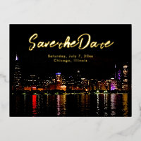 Chicago Skyline Wedding Save the Date