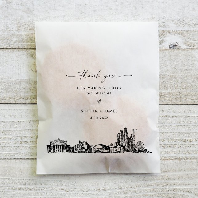 Chicago Skyline Wedding Thank You Favour Bags (Creator Uploaded)