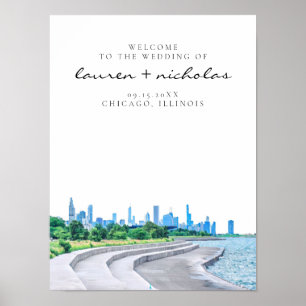 Chicago Skyline Wedding Welcome Sign