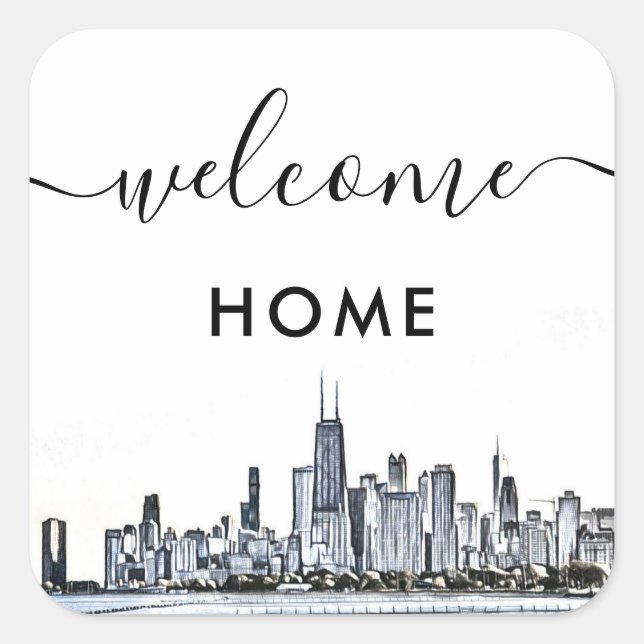 Chicago Skyline Welcome Home Label (Front)