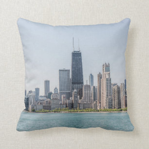 Chicago Skyline With Lake Michigan Cushion