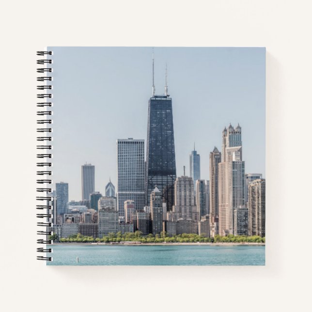 Chicago Skyline With Lake Michigan Notebook (Front)