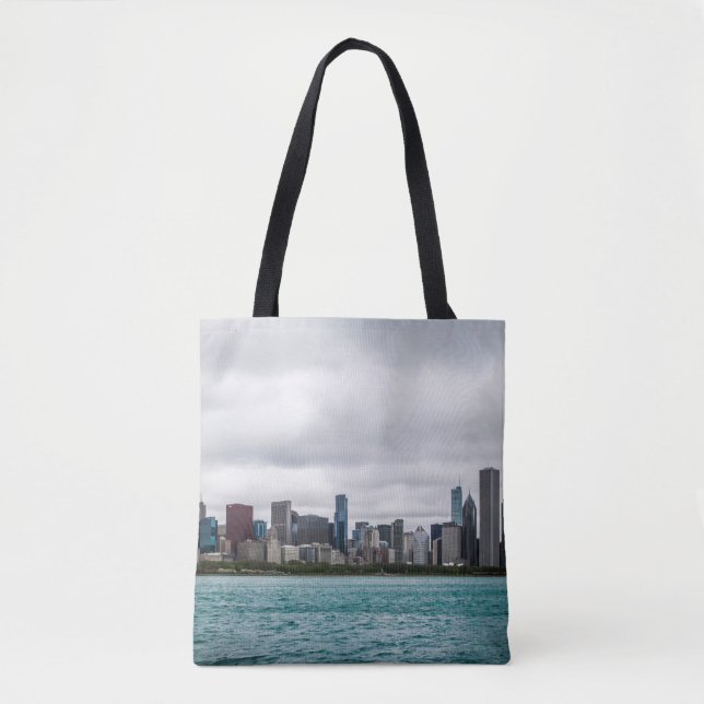 Chicago skylinechicago, skyline, aerial, architect tote bag (Front)