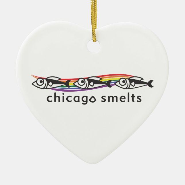 Chicago Smelts heart ornament (Front)