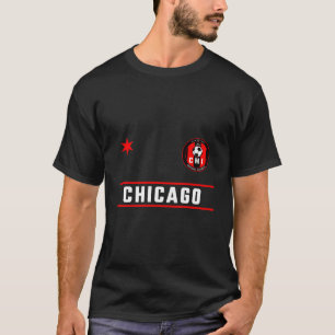 Chicago Soccer Jersey - Mini Badge - Fire Red Deep T-Shirt