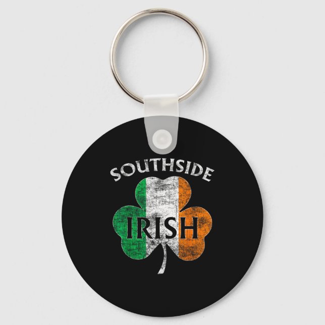 Chicago Southside Irish Flag St. Patrick's Day  Key Ring (Front)