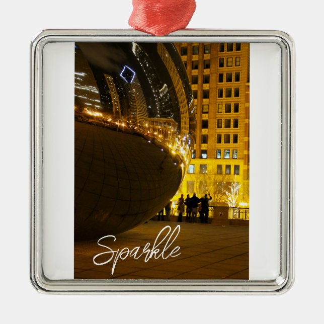 Chicago Sparkle Ornament (Front)