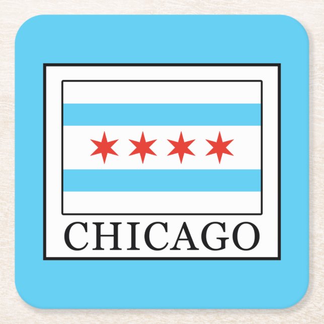 Chicago Square Paper Coaster (Front)