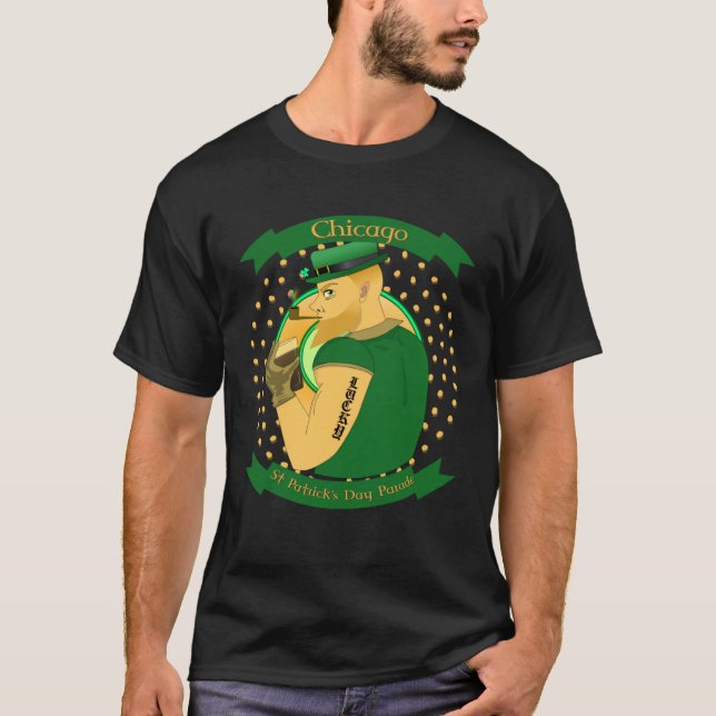 Chicago St Patrick s day Parade Leprechaun Irish T-Shirt (Front)