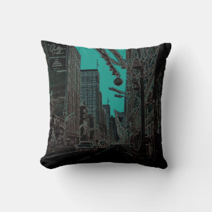 Chicago State Street @ Christmas 1967 Glowing Edge Cushion