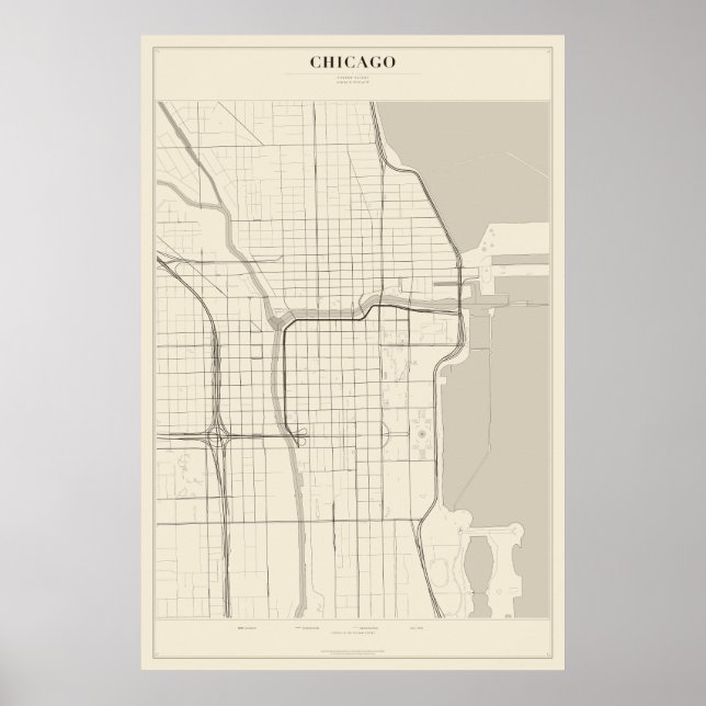 Chicago Street Map Poster (Front)