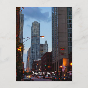 Chicago Street Scene Thank You Postcard