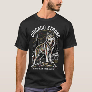 Chicago Strong Grey Wolf Great Migration Heritage T-Shirt