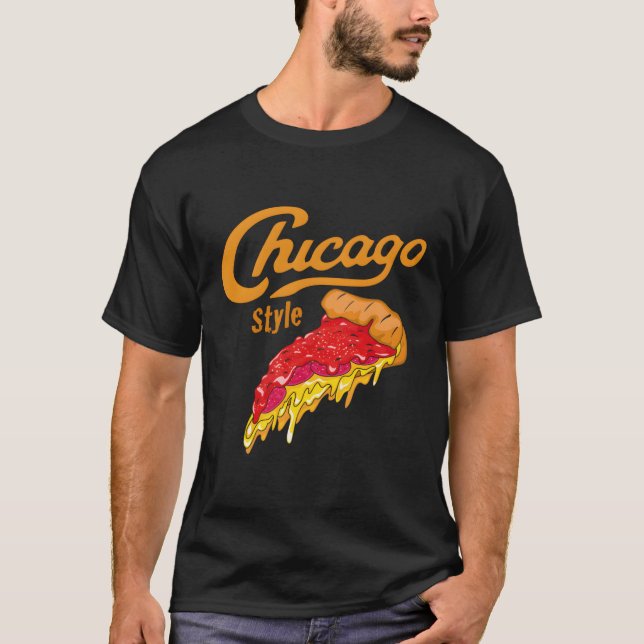 Chicago Style Deep Dish Pan Pizza T-Shirt (Front)