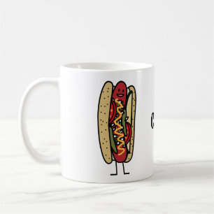 Chicago Style Hot Dog hot red poppy bun mustard Coffee Mug
