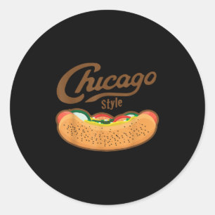 Chicago Style Hot Dog Summer  Classic Round Sticker