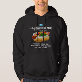 Chicago Style Hot Dog with Everything Relish Musta Hoodie