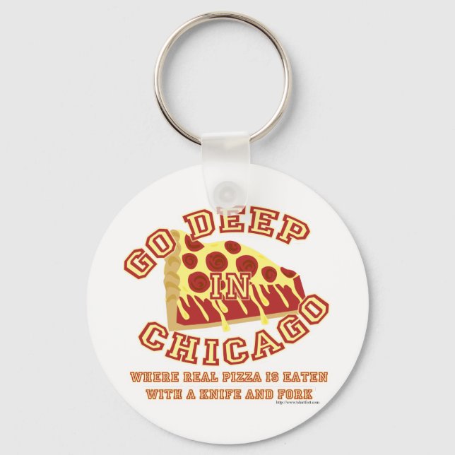 Chicago Style Pizza Key Ring (Front)