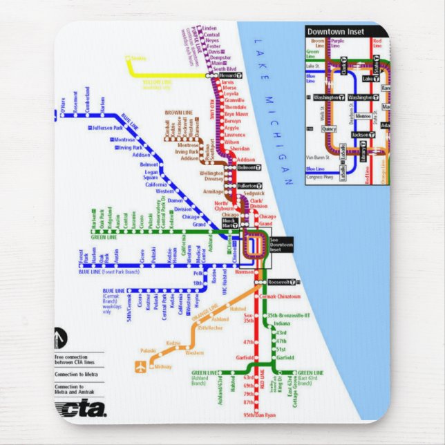 Chicago subway Mousepad (Front)