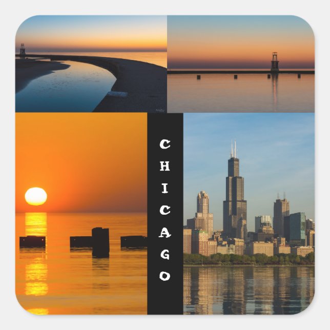 Chicago Sunrise Square Sticker (Front)
