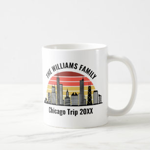 Chicago Sunset Custom Family Trip Keepsake Coffee Mug