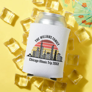 Chicago Sunset Customized Family Trip Can Cooler
