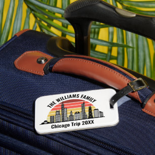 Chicago Sunset Customized Family Trip Luggage Tag