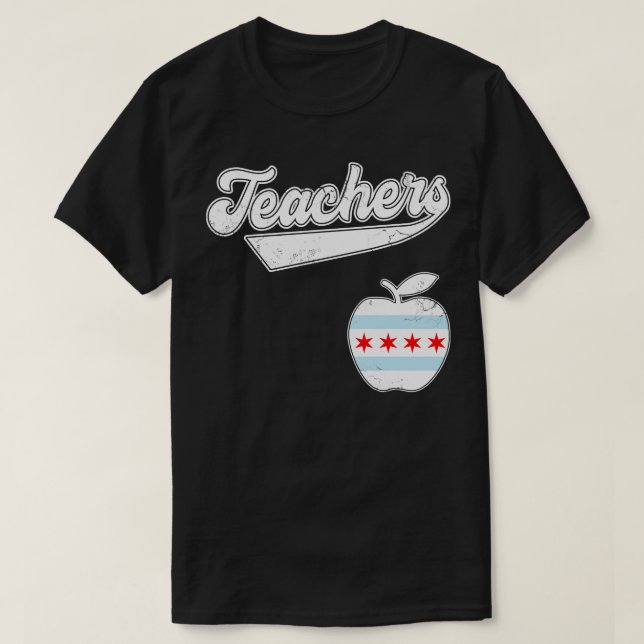 Chicago Teachers Fund Our Future Red For Ed T-Shirt (Design Front)
