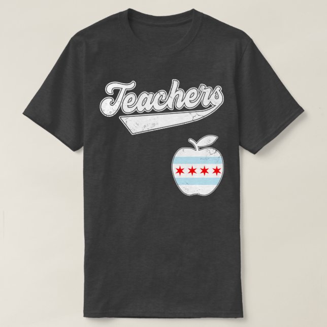 Chicago Teachers Fund Our Future Red For Ed T-Shirt (Design Front)