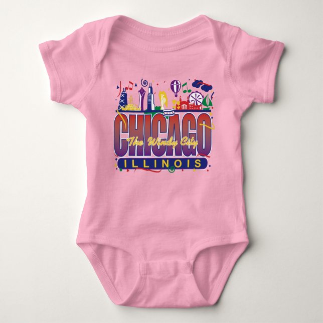 Chicago The Windy City Baby Bodysuit (Front)