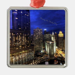 Chicago, the Windy City Metal Ornament