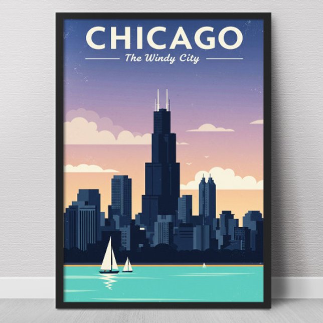 Chicago The Windy City Vintage Poster (Creator Uploaded)