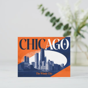 Chicago The Windy City Vintage Travel Postcard