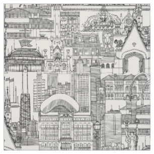Chicago toile black white fabric