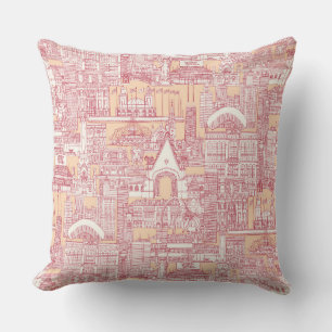 Chicago toile jam peach jelly cushion