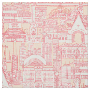Chicago toile rose peach jelly fabric