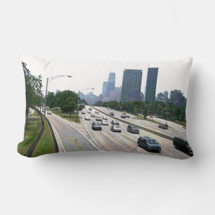 Chicago Traffic in Sandstone Lumbar Cushion
