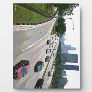 Chicago Traffic in Sandstone Plaque